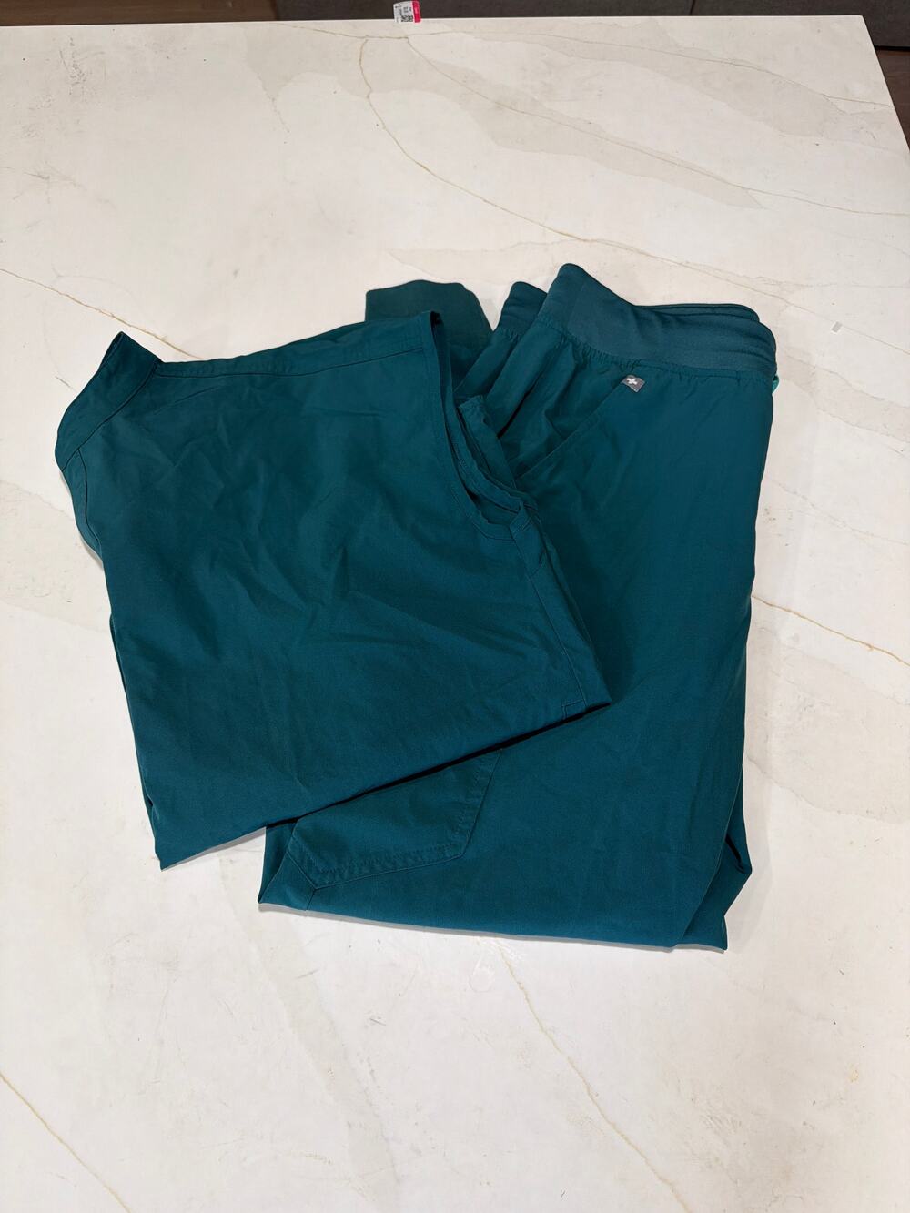 Figs Technical Collection Sz S Teal Medical Scrub Set Top & Pants Solid Medical